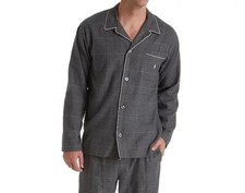 POLO RALPH LAUREN Plaid Pajama Sleep Shirt PJ Sleepwear Gray Men  s XL NEW  55