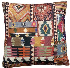 Oriental Cushion Cover Printed Fabric Kilim Rug Morrocan Patern 16-24”
