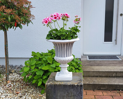 Vase à Fleurs En Pierre Moulée 46cm - Jardinière Résistante Au Gel | 7 Litres | Style Antique Grèce