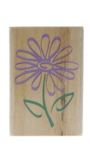 Rubber Stampede Stroked Daisy Flower Garden Botanical Wooden Rubber Stamp