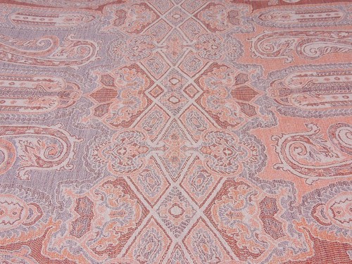 Lovely Shabnam Coral Paisley Wool Bedspread Reversible Huge Throw Blanket Queen - Picture 3 of 7