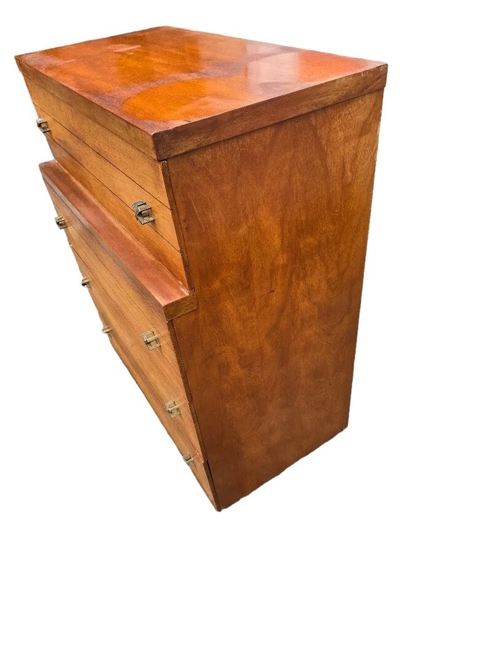 Mid Century Modern Walnut 4 Drawer High Chest - Image 3 of 4