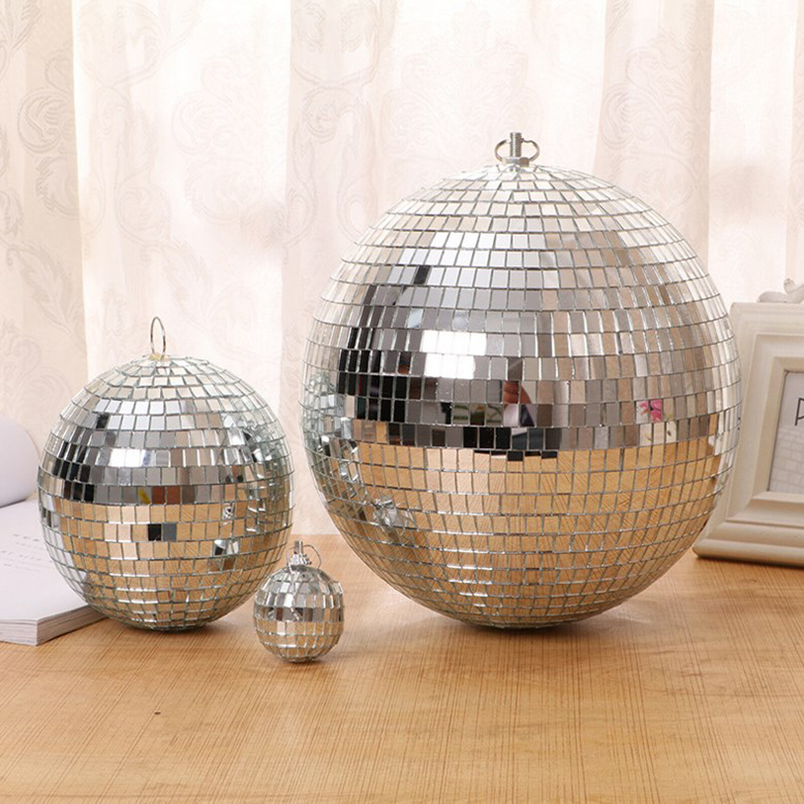 Disco Ball 5-20cm Silver Mirror Hanging Glitter Ball For DJ Dance Party Parties