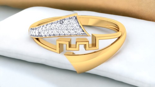 Pave 0,30 Cts F/VS1 Rotondo Brillante Diamanti Donne Fidanzamento Anello 18K Oro - Foto 6 di 7