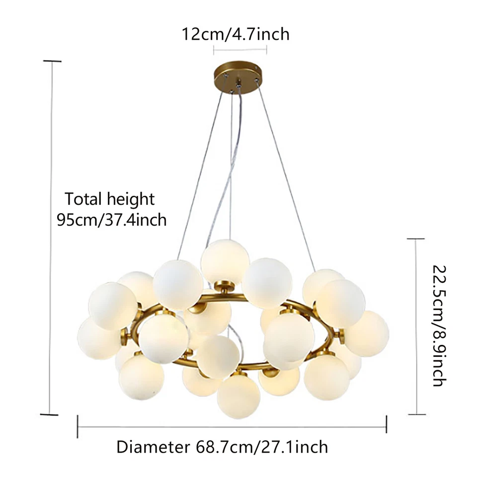 Lámpara Colgante Globo Vidrio Dorado Lámpara Mediados de Siglo Lámpara Techo Decoración Foto 2 de 4