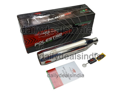 Passend Für Royal Enfield Meteor 350 Red Rooster Polierter Auspuff Schalldämpfer