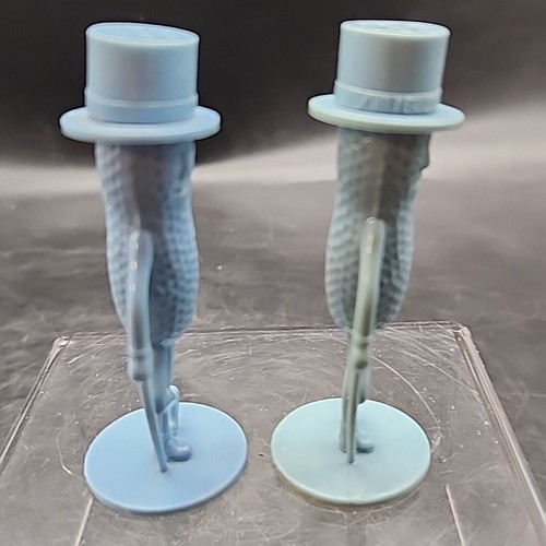 Vintage 1950’s Salt N Pepper Shakers PLANTERS MR PEANUT Light Blue Plastic 3” - Picture 3 of 8