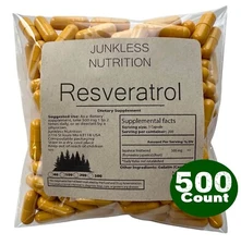 100% PURE Resveratrol Capsules - Natural - Non-GMO - Gluten Free