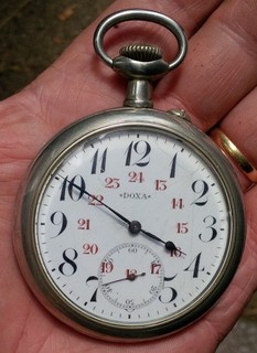 antique c1906 goliath Doxa chemin de fer montre gousset montre de poche suisse
