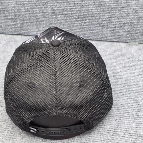 Quiksilver Hat Cap Snap Back Black Palm Leaf Trucker Mesh Patch OSFM Mens Beach - Picture 8 of 11