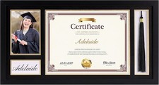 Single 10x20 Diploma Frame with Tassel Holder for 8.5x11 Certificate