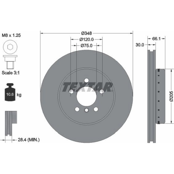 2X Textar 92265725 Bremsscheibe FüR BMW 5 6 F12 F13 F06 F10 F11-image