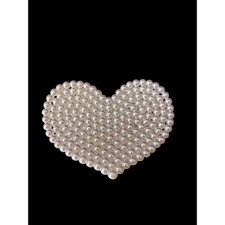 Heart Faux Pearl Hair Claw Clip White Beaded Bridal Wedding Hair Accessory