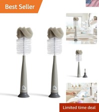 BPA-Free Sponge Bottle Brush Set - 2 Pack for Effortless Bottle Cleaning