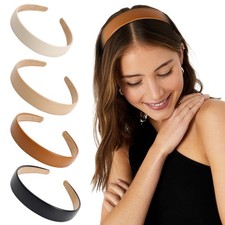1Inch Non Slip Soft PU Leather Headbands for Women Fashion Hair Accessories