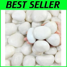 Smooth 2-3 Inch White Rocks for Plants - 20lbs Decorative Stones for Outdoor Use