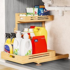 Under Sink Organizer, Pull Out Cabinet Organizer, 2 Tier Slide Out Sink Shelf...