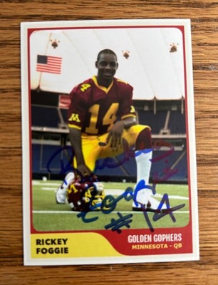 Autographed Custom Golden Gophers CFB CFL Rickey Foggie Argonauts Minnesota Myth