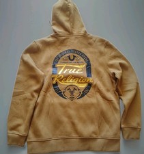 True Religion Men's Overlay Logo Zip Hoodie Size XL Color Dijon A1