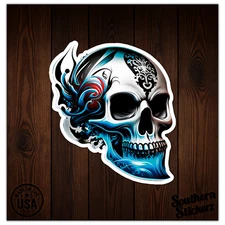 Cool Tribal Skull - Vinyl Decal Sticker - Car Window Laptop - ebn11213