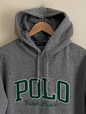  150 NEW Men's MEDIUM Polo Ralph Lauren 67 Logo Grey Fleece Hoodie