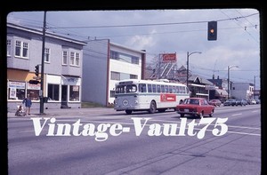ORIGINAL SLIDE TROLLEY BUS 2112 BRITISH COLUMBIA VANCOUVER 1974