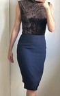 Jaeger Pencil Skirt Midi Layered knee office size 10