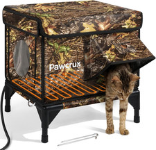 Heated Cat House for Outdoor Cats, Waterproof Insulated Outdoor Cat House with H