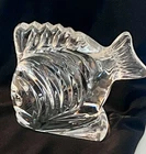 Vintage WATERFORD Crystal Fish Paperweight Figurine CRYSTAL DECOR 3.5" x 3.5