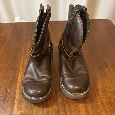 Justin Gypsy Womens Western Harness Boots Brown Leather Cowboy Boots Size 9 B