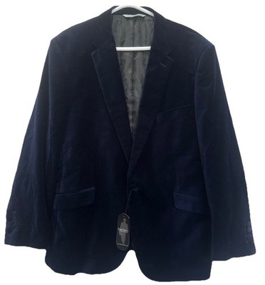 NEU Samuel Windsor Marine Samt Blazer Jacke Brustumfang 48 Ärmel Kurz
