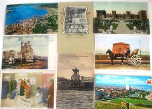 Lot of 100 Antique Mix of collectible Foreign postcards Cities landmarks, transp