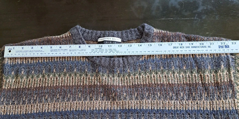 Suéter Clásico Geoffrey Beene Años 90 De Colección Para Hombre Talla Grande Azul Verde Gris Marrón  Foto 3 de 4