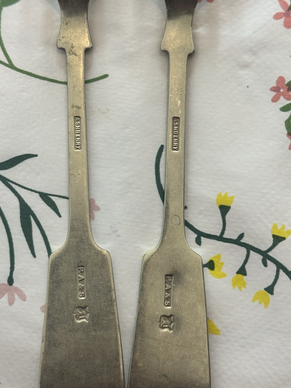 PA&S Ashberry Silver Plated Spoons Vintage, 2-Piece Set image 5