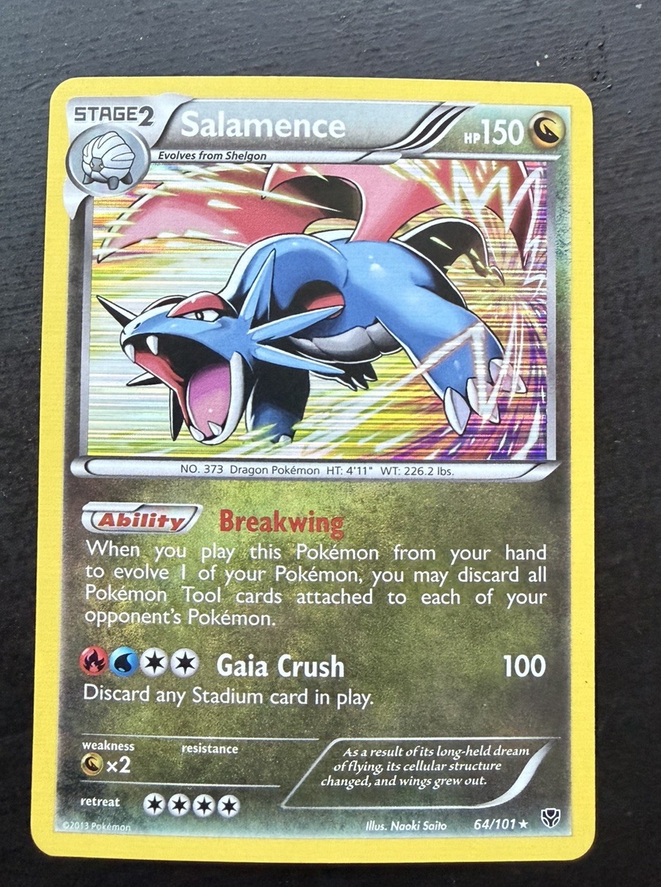 Pokémon TCG Salamence 2013 Plasma Blast Rare Holo Card #64/101 Black White LP