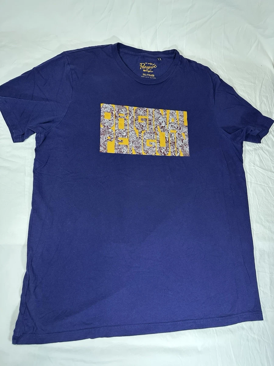 T-shirt Original Penguin Homme – Bleu, Taille L, Manches Courtes Avec Poche (état Parfait)