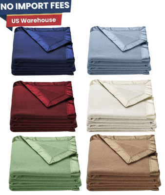 OakRidge Heirloom Merino Wool Blanket   100% Australian Wool with Vintage Satin