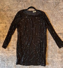 Zapelle Black Cocktail Sequin Mini Clubbing Dress || Size 16