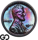 1942 Lincoln Cent Wheat Penny PROOF *Lustrous Rainbow Color*