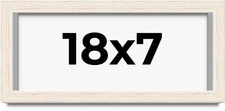 18x7 Shadow Box Frame White | 1.125 Inches Deep Real Wood Rustic Shadowbox Displ