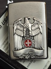 Zippo ADLER Reichsadler, EK(Custom PIN Style) Lighter – Chrom gebürstet CG