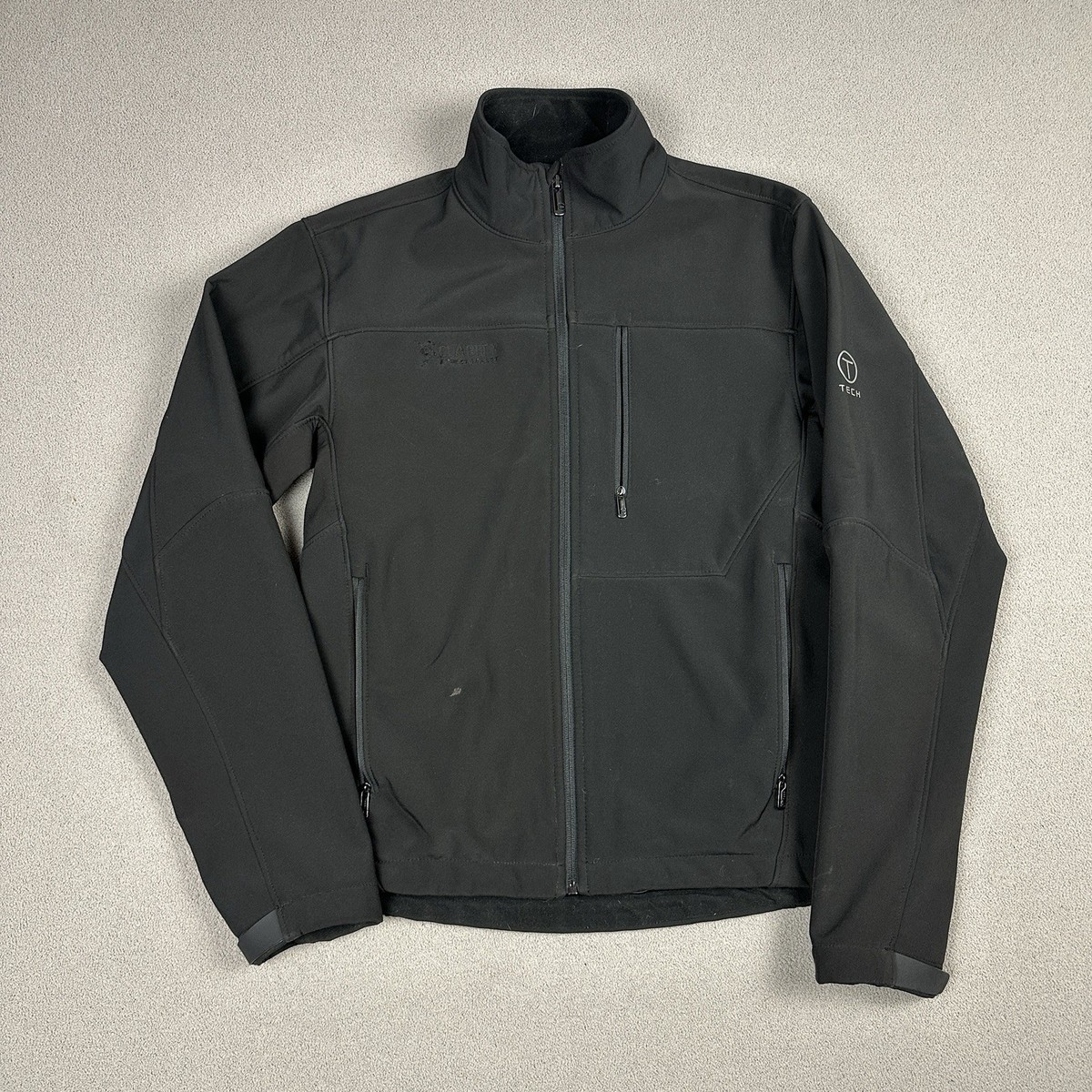 TUMI Tech Mens S Black Softshell Jacket Full Zip Windbreaker