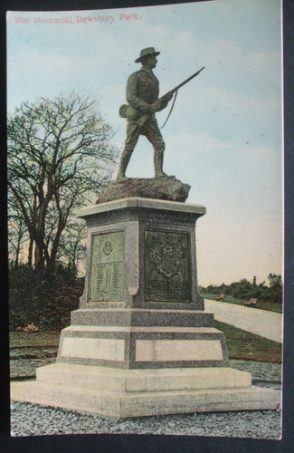 Antiguo YORKSHIRE Foto Real Estilo P/C MEMORIAL DE GUERRA DEWSBURY PARK KIRKLEES