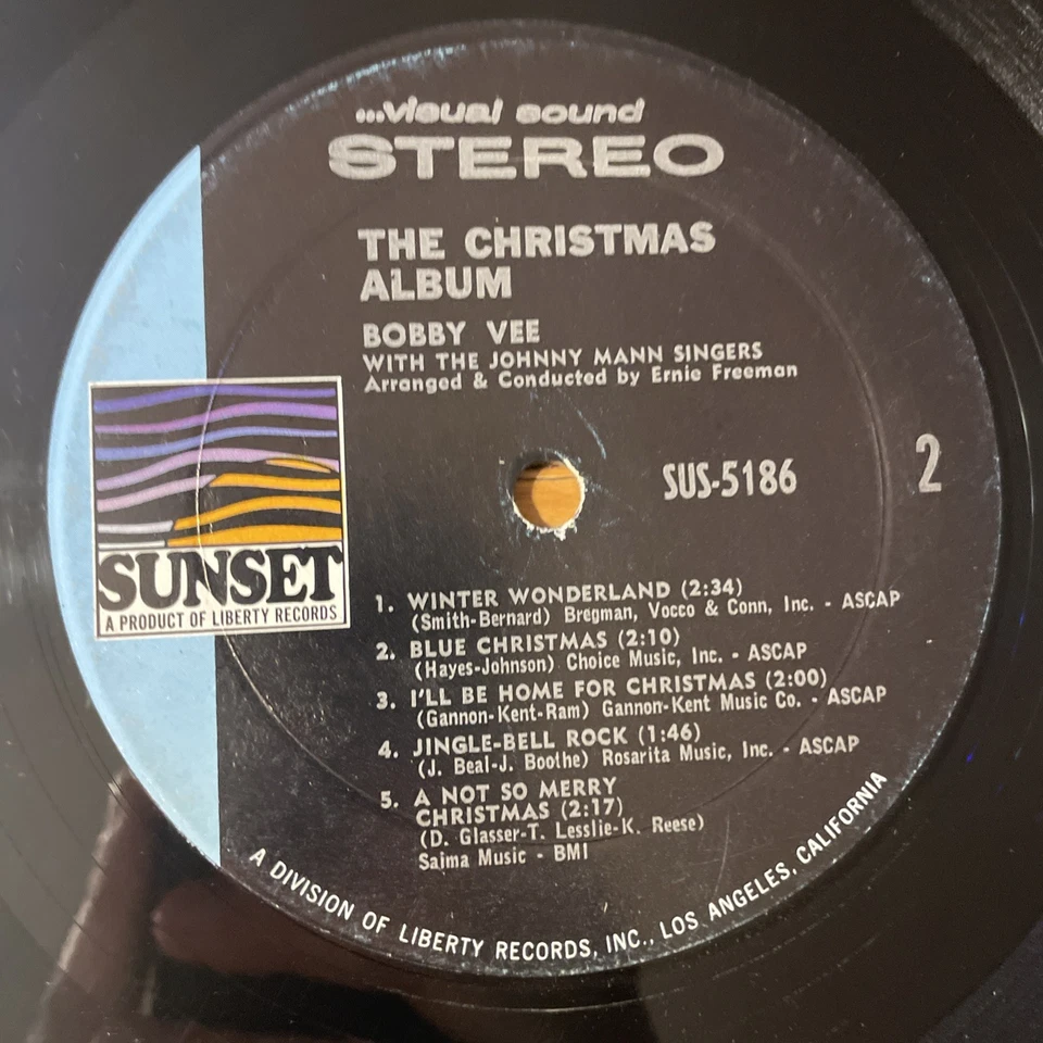Bobby Vee / Johnny Mann Singers / The Christmas Album LP Sunset + Shrink VG - Image 3 of 4