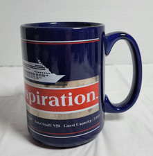 RARE! Carnival Inspiration Cruise Ship Coffee Mug Ceramic 14oz Retired Ship