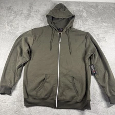 Galaxy by Harvic Men's Full Zip Hooded Sweatshirt Olive Green Size 2XL New *READ