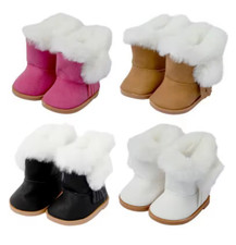 Boots, Plush Velveteen Fur Boots with Tassel, 5 Colors for 18" Dolls