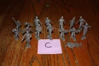 Full Mold Shot of 16 Marx Dark Gray German Army Soldiers Tank C - MPC