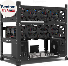 Mining Rig Frame for 12GPU, Steel Open Air Miner Mining Frame Rig Case, Support