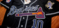 NEW! RARE C ATLANTA BRAVES Chipper Jones #10 Stitched Dual Patch STITCHED Jersey